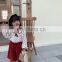 6141/Spring newest cotton and linen straight middle pants for girls loose cropped trousers