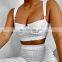 2020 Summer Sexy Slash Neck Bodycon Crop Top and Wide Leg Pants New Women Two Pieces Set Women Outfit Rompers