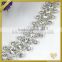 Flower design silver bridal belts crystal trimming rhinestone chain yard FC629