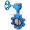 Bundor Handles Worm Gear Operated Lug Type Wafer Cast Iron Butterfly Valve
