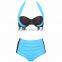 2016 New Sey Bikinis Women Swimsuit High Waisted Bathing Suits Swim Halter Top Push Up Bikini Set Beach Plus Size Swimwear L