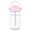 OEM cartoon 480ml food gard tritan drinking water bottle with straw for kids