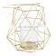 Tall Geometric Metal Wedding Votive Gold Copper-colored Decorating Candle Holder