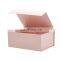 Custom cardboard rigid blush pink deep A5 magnetic gift fold box with chnageable ribbon