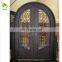 Arched double entry door with transom