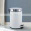 Embossing white color 3L/5L/12L dustbin garbage can soft closed dust bin waste stainless steel garbage can