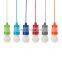 New Style Colorful Restaurant Coffee Pendant Lamp Lighting Plastic Solid Pendant Lights Fixture Bulbs