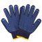 7Gauge Dark Blue Polycotton Liner PVC Dotted Gloves