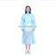 disposable waterproof gown long sleeve impermeable pp+pe isolation gown