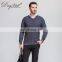 Men's Stylish Merino Wool V-Neck Pullover Sweater Thick Winter Jumper with Solid Color Knitted Weave