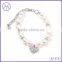 Fashion Animal Pet Jewelry white faux pearl silver dog necklace