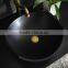 Natural Black Marble Bathroom Stone Sink For Indoor