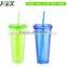 Transparent acrylic mug in different colors