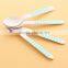 7color Biodegradable Stripe Wooden Spoon Mini Cake spoon For Beads