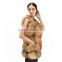 2015 Winter Latest design Long Style Nature Fox Fur Vest With trimming