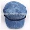 Custom washed denim caps for woman simple blue plain baseball cap
