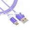 new fashion design wholesale nylon braided micro usb data cable colored micro usb cable