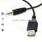 Mini usb to 3.5mm stereo jack plug car audio aux cable