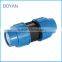 Plastic Pipe Fitting For Irrigation Blue 20-110mm PP Compression Equal Quick Coupling