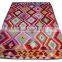 Red Orange Turquoise Yellow Kilim Rug - Colorful Vintage Handmade Rug