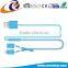 China Factory Supplier Colorful Zipper USB Cable 2in1 USB Power and Data Cable Zipper