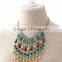 Weave Necklace,Aztec Necklace,Boho Necklace,Tassel Necklace, Gold Turquoise Necklace,