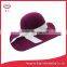 Wool Felt Floppy Hats With Purple Color And White Ribon