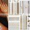 High Quality Metallic Tattoos Wholesale Gold Silver Temporary Tattoos Fashion Body Art Tottoo