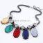 Latest American And European Popular Shining Elegant And Exquisite Crystal And Glass Alloy Oval Charm Necklace Jewelry in Stock