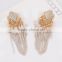 Europe and America new style Fashion Earring Jewelry Wholesale gold Long Chain glassTassel Earring