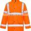 Hi Viz Vis Security Work Contractors Jacket Waterproof Hooded Safety Coat