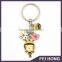 Open design cute cartoon bee and flowers keychain