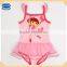 (R4785) pink 2-8Y high quality cildren swimming clothes with tutu dress cute girls summer swimwear