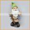 handcraft outdoor polyresin garden gnomes statue sitting on mushroom
