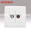 European standard 1 Gang Tel socket with PC panel