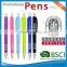 Twin-set pens with customer logo rubber colored barrel pen