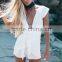 Latest women deep v neckline shorts jumpsuit sexy beach jumpsuit