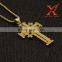 Fashion Jewelry Stainless Steel Iced Out CNC CZ Gold Cross Pendant For Hip Hop Men