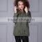 Custom Green Outer Parka with Removable Dyed Fox Belly Fur Lined Wholesale Price