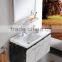 Mirror on wall home store and washing basin floor standing bathroom cabinet