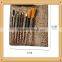 leopard cute wood handle personalized makeup brush set cute makeup brush bags metal brush