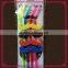 Eco-friendly flexible disposable mustaches drinking straws for party