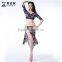 Wuchieal 2015 Hign Quality New Fashion Printing Belly Dance Costumes for Practice or Performance