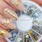 120Pcs Gold Silver Metal Nail Art Decor Rhinestones Tips Metallic Studs