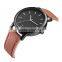 2016 customized your logo stainless steel leather quartz watch luxury men Watches men