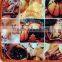 kitchen set orange color photo printing poly material (twill) 17*17cm pot holder 17*27cm glove