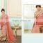 Pink Chiffon On Lycra Net Saree