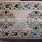 White Pietre Dure Semi Precious Stone Inlay Marble Inlay White Marble Inlay Coffee Table Top