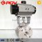 ss316 flanged V type pneumatic ball valve with limit switch