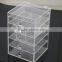 Deluxe Diamond Handle Clear Acrylic Makeup Organizer 5 6 7 Drawer Kardashian-style Storage Box Cube Case w Flip Top Quality